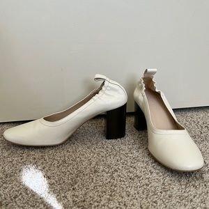 Everlane Day High Heel leather pumps in Bone NWOT